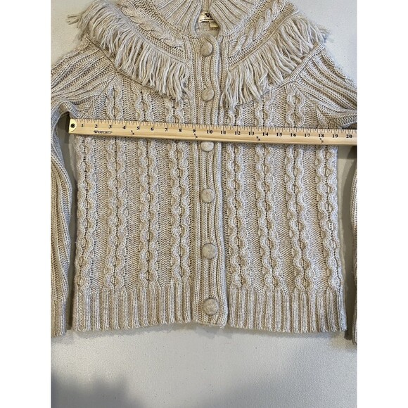 Cardigan Sweater Women Large Chunky Fringe Western Cowgirl Rodeo Granny Cottage - Picture 7 of 7